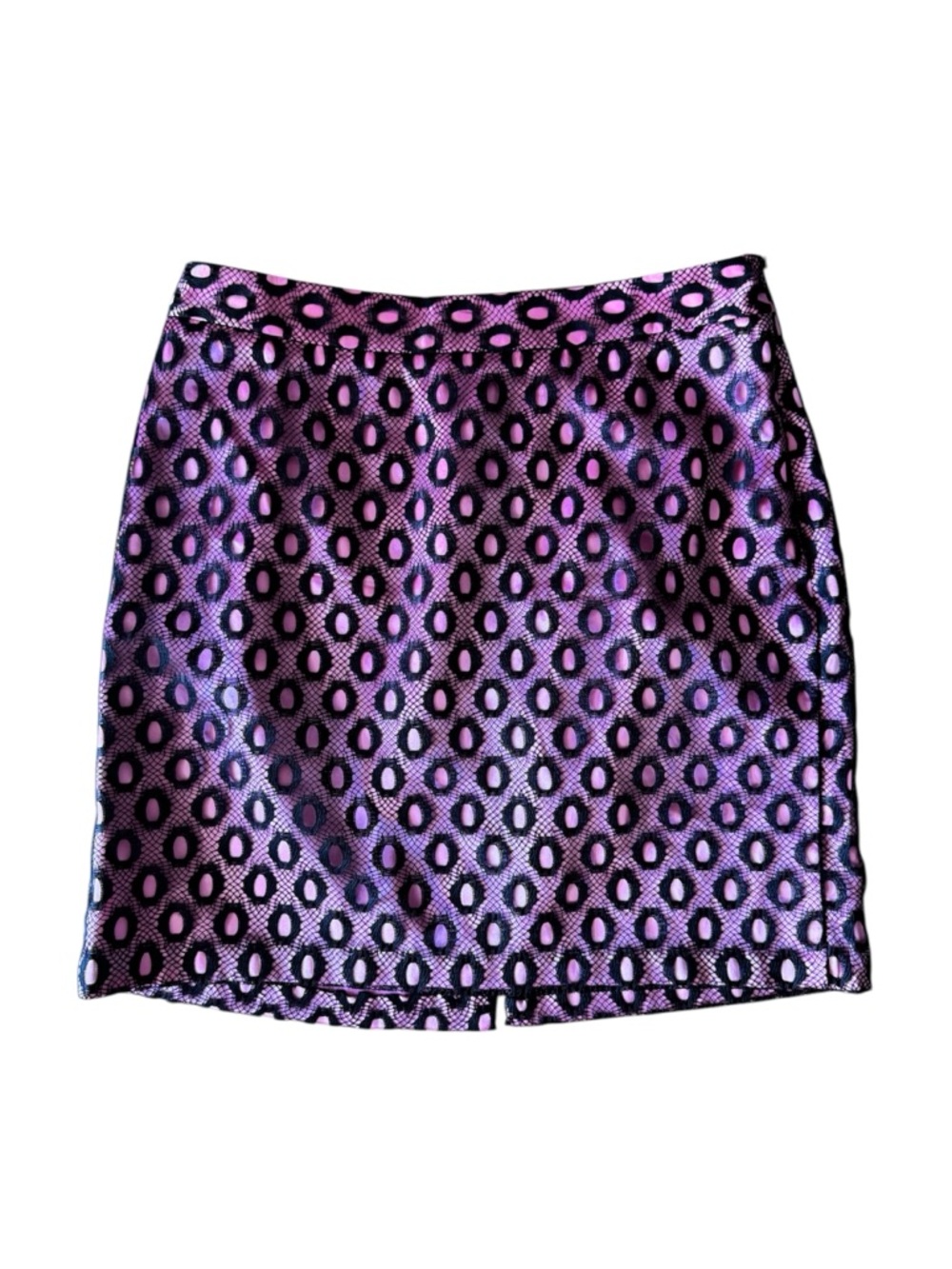 Milly Silk Mini Skirt Pink Black Lace Baddie NYC Size 4